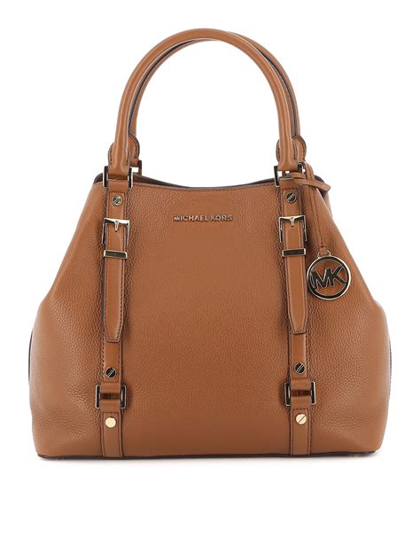 michael kors bedford legacy large logo tote - brown|Bedford Legacy Large Pebbled Leather Tote Bag .